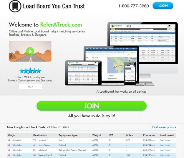 loadboard,load board,referatruck,freight,forwarder,LTL,shippers,brokers,carriers,matching,software,trucking tools